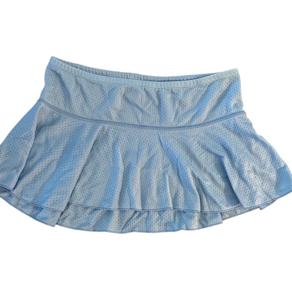Abercrombie Skirt S Vintage Prep Blue Mesh Low Rise Retro 90s Mini Y2K - Picture 2 of 7